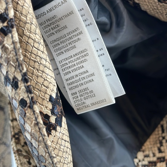 NWT Good American Oversized Snake Coat SIZE 2 - Picture 8 of 10